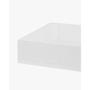 Petite boîte en bois massif blanc Hauteur: 7.5 Longueur: 49 Largeur: 29.5