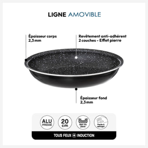 Poêle Aluminium pressé 20 cm Amovible