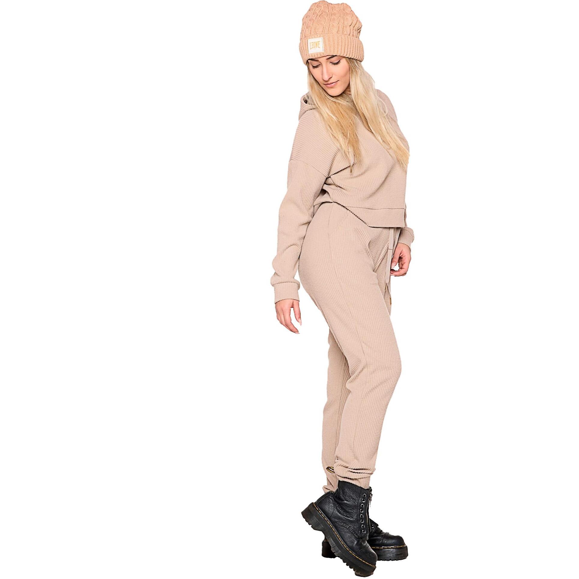 Pantalón de invierno de mujer de canalé con puños 'Relaxed'