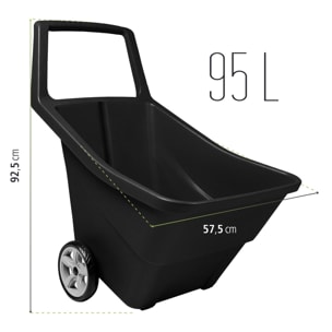 Carro de jardin Prosperplast ''Load & Go'' 95 L en color negro