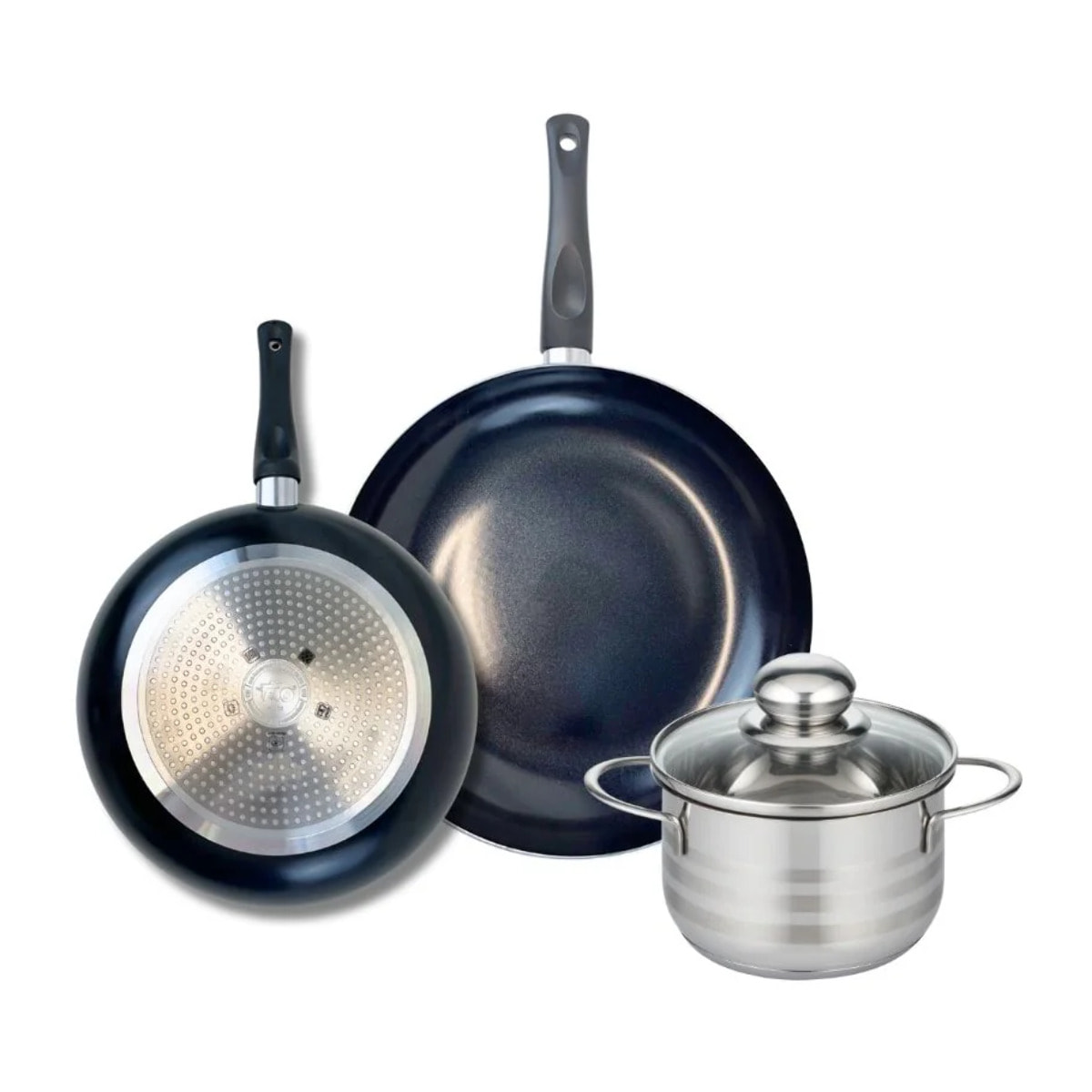 Ensemble de 2 Poêles de cuisson 24 et 28 cm et 1 faitout 16 cm Elo Prima Brillant