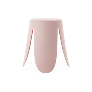 Set de 2 tabourets empilables roses. bouclette texturée. NIKI. Ø30 / 44 x H46cm