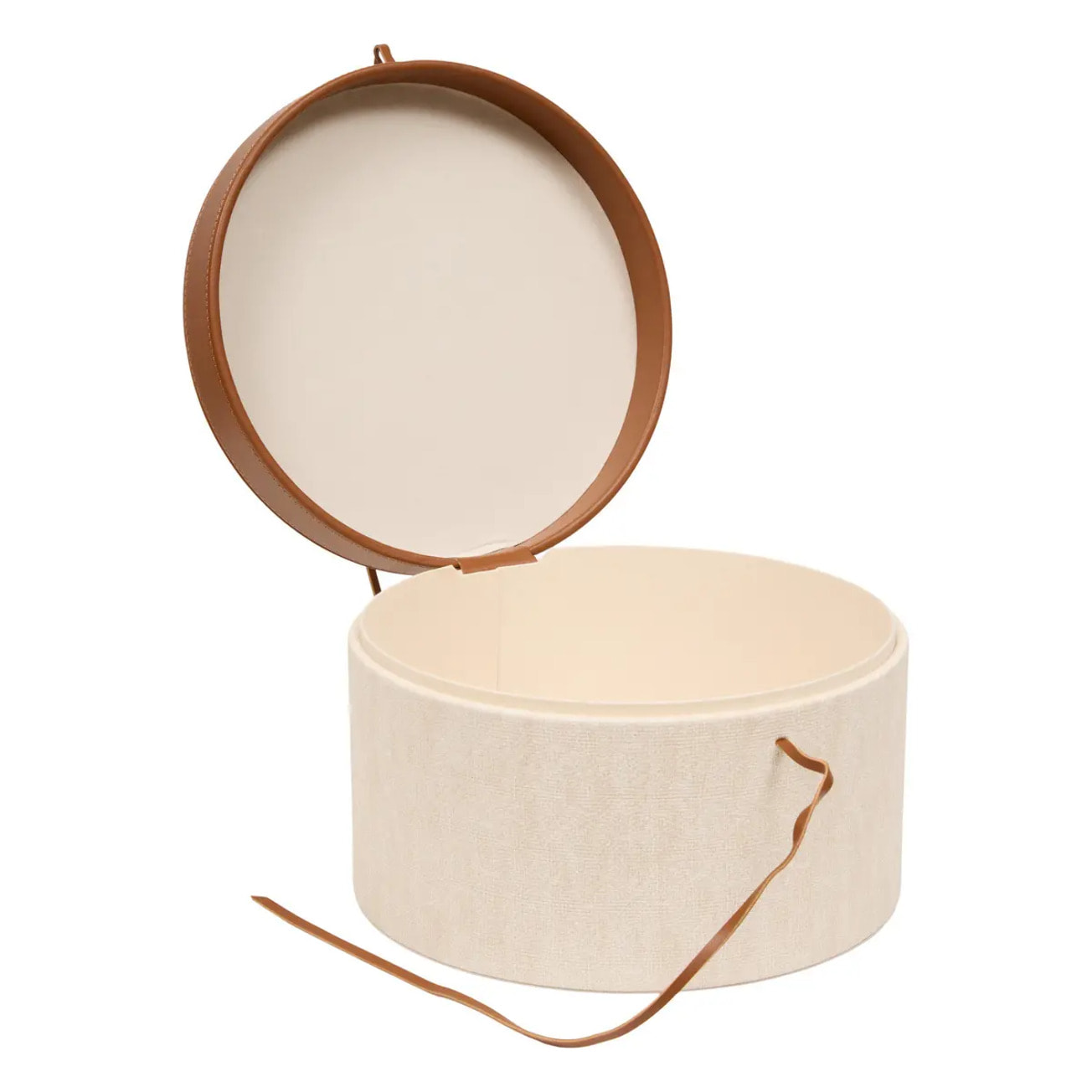 Lot de 2 boîtes Whisky rondes beige