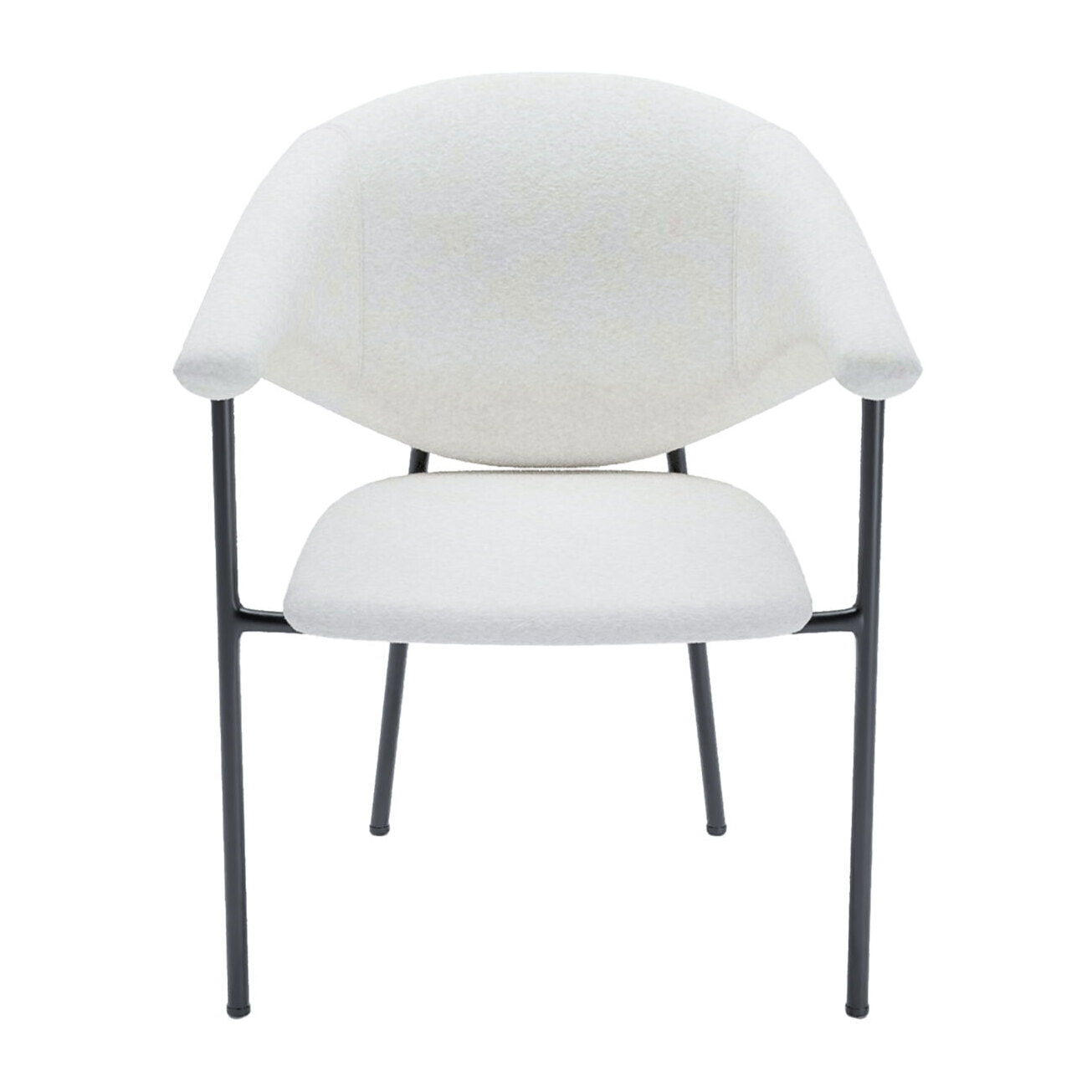 Lot de 2 chaises avec accoudoir design en velours beige
