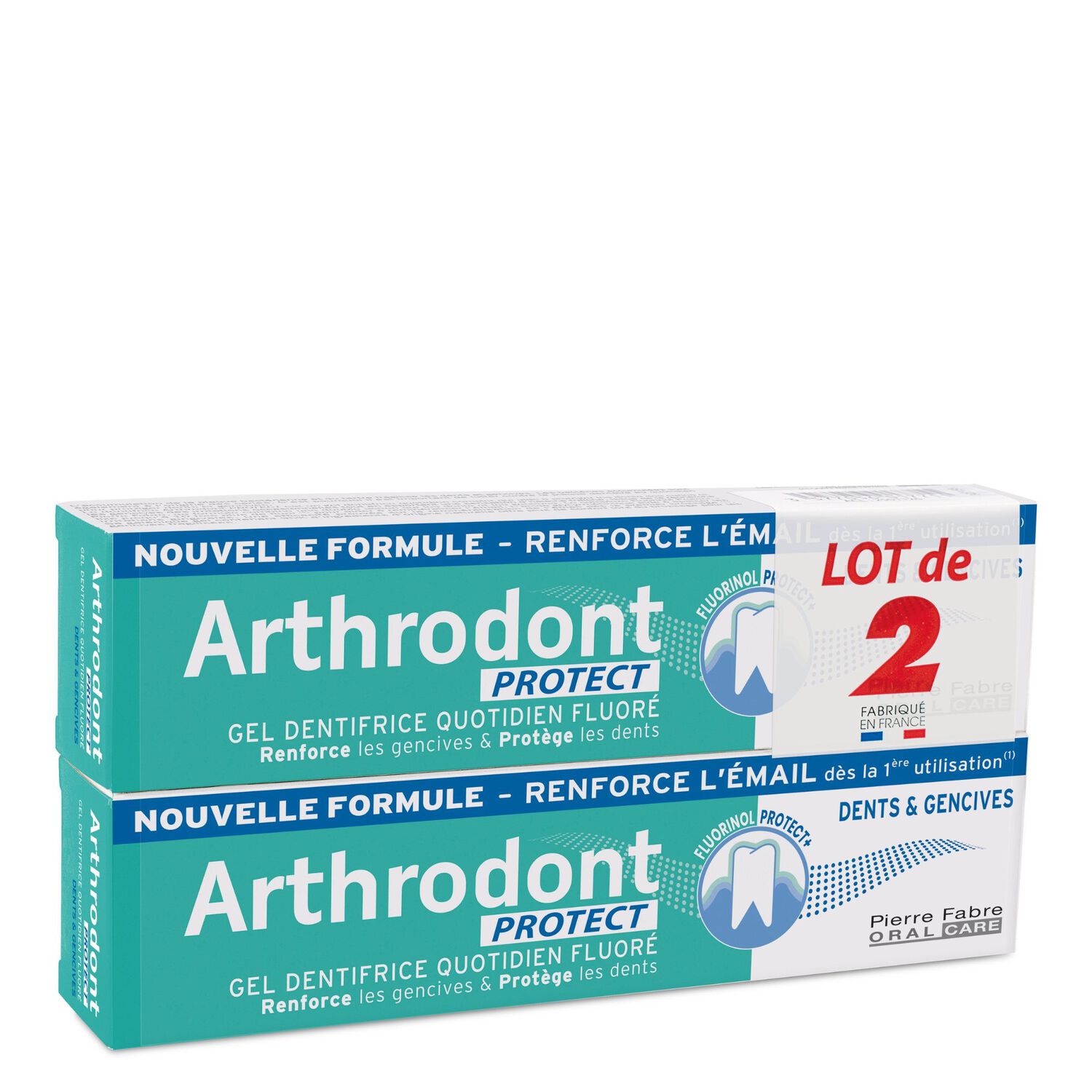 Arthrodont Protect+ - Lot 2x75 ml Gel Dentifrice Fluoré Protection Gencives et Dents