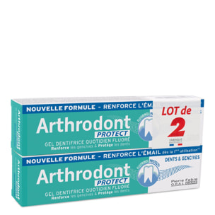 Arthrodont Protect+ - Lot 2x75 ml Gel Dentifrice Fluoré Protection Gencives et Dents