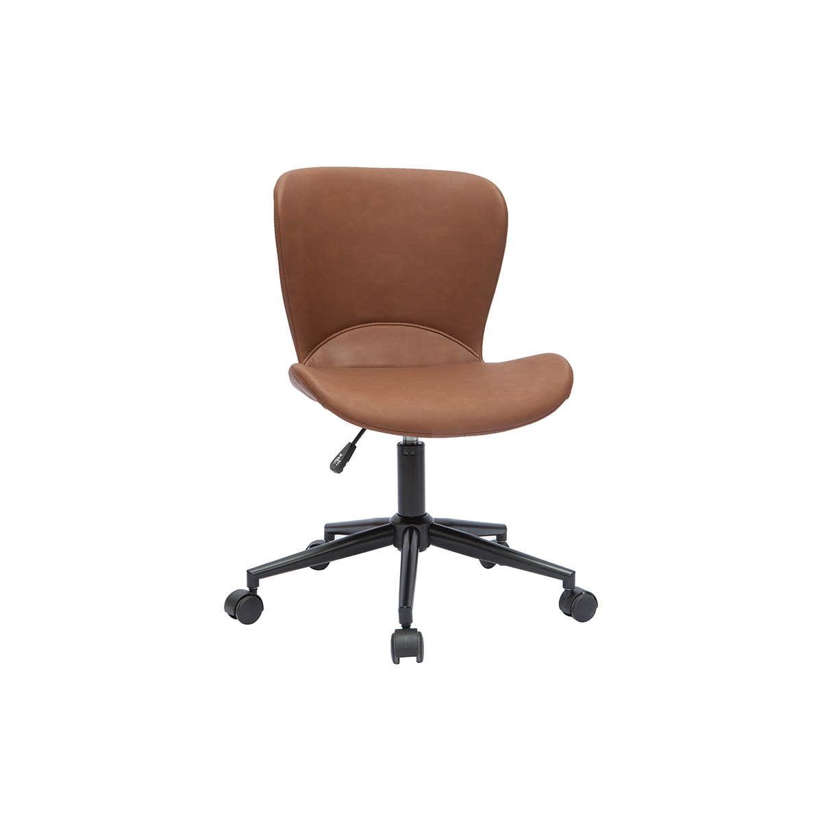 Chaise de bureau à roulettes marron et métal noir JOSH