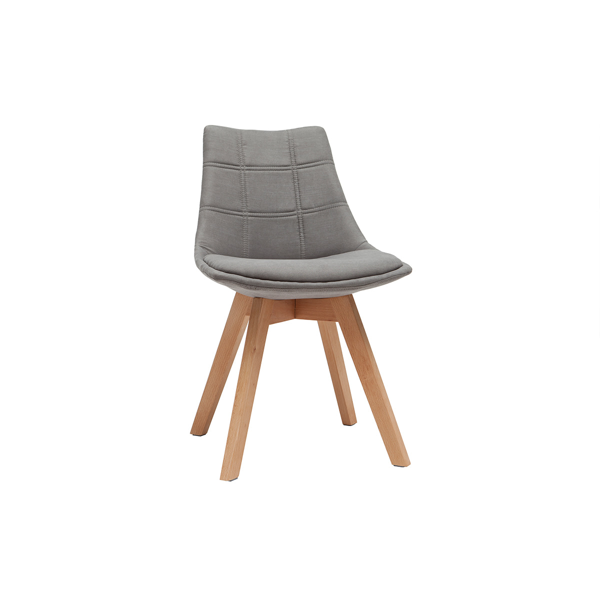 Chaises scandinaves en tissu gris et bois clair (lot de 2) MATILDE