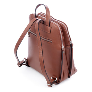 Arquà bolso mochila mujer. Piel auténtica Dollaro grabado geométrico grande.