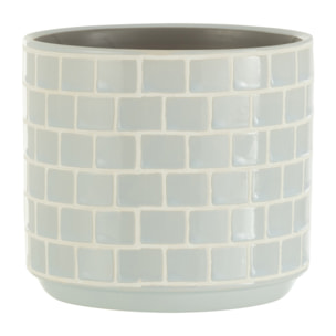 J-Line cache-pot Brillant - céramique - bleu - medium - 2 pièces - Ø 14.5 cm
