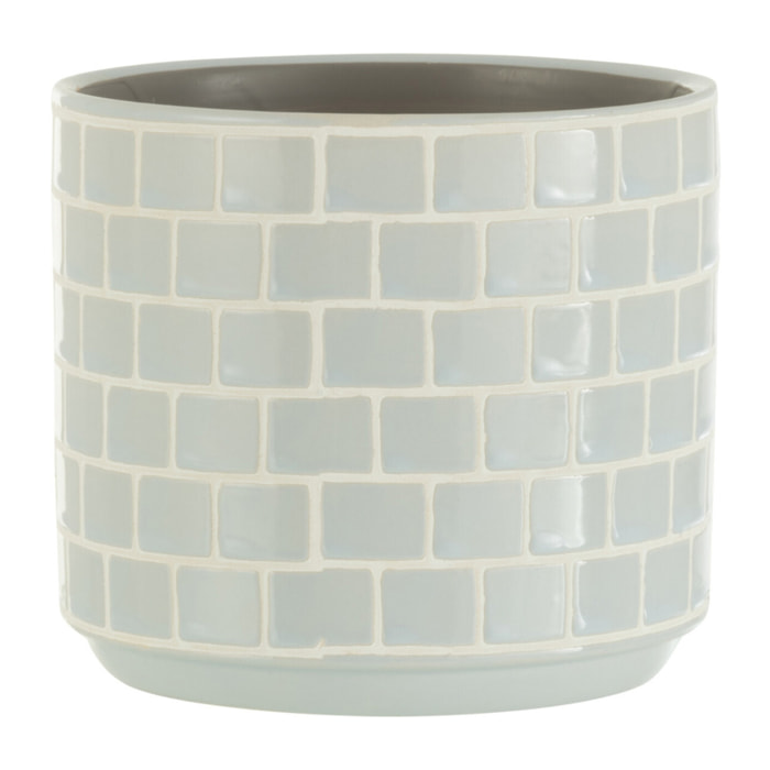 J-Line cache-pot Brillant - céramique - bleu - medium - 2 pièces - Ø 14.5 cm