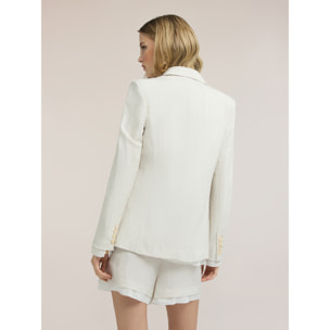 Motivi - Blazer strutturato in misto lino - Bianco
