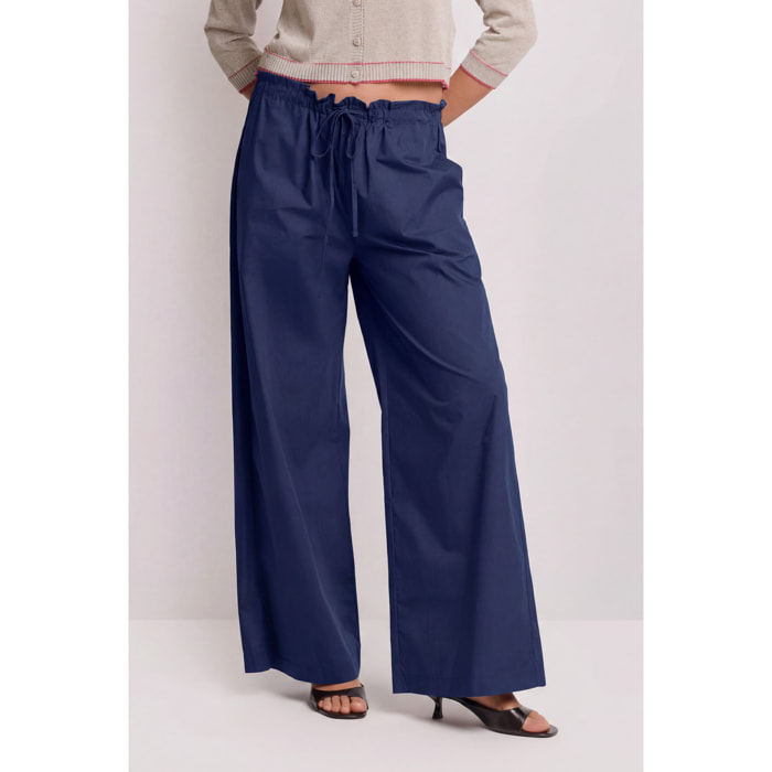 Kocca - Pantaloni a palazzo con coulisse Donna, Tinta unita