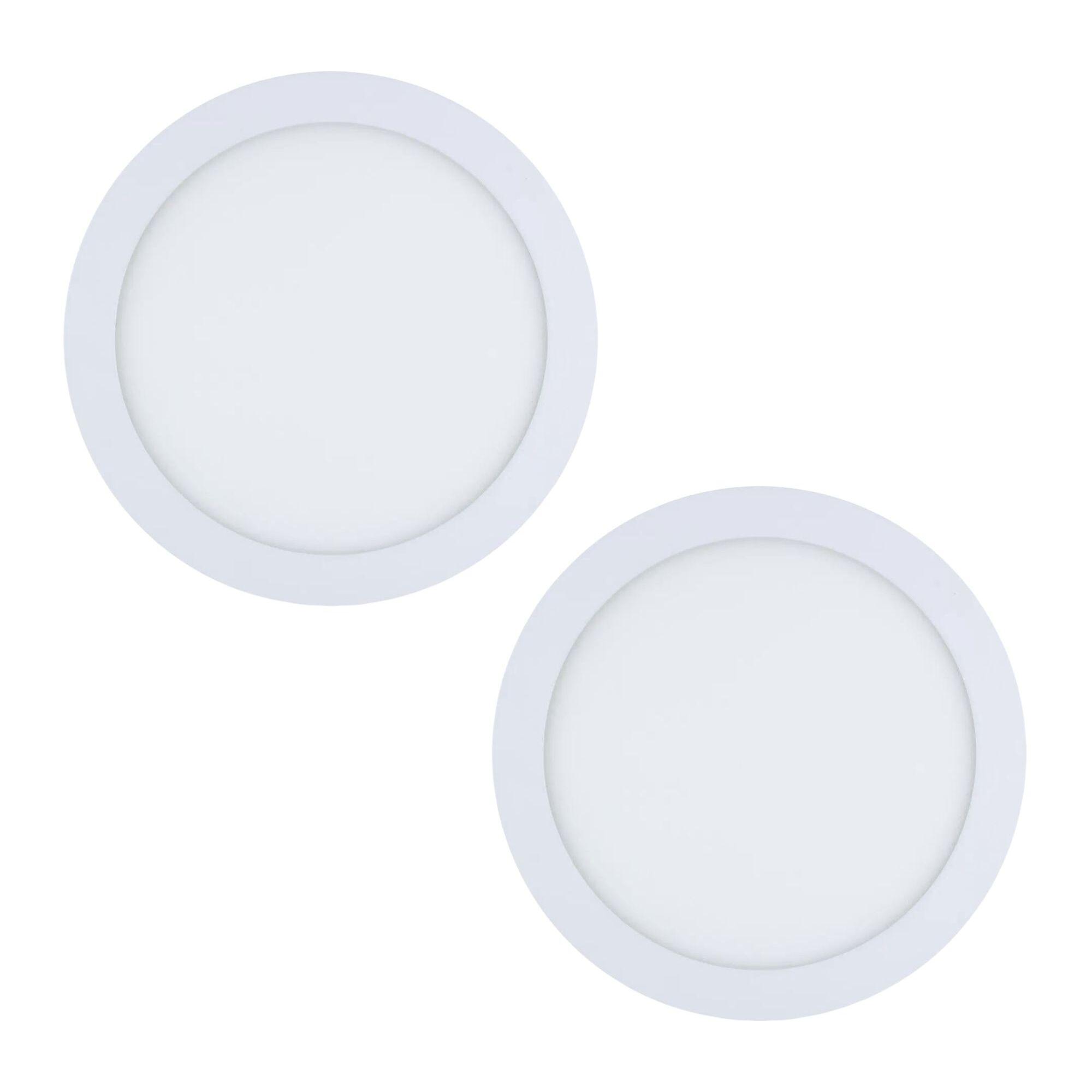 Easy Circular - 2 Downlights con LED integrado 3000K para iluminar hacia abajo ON/OFF ø30cm Color Blanco