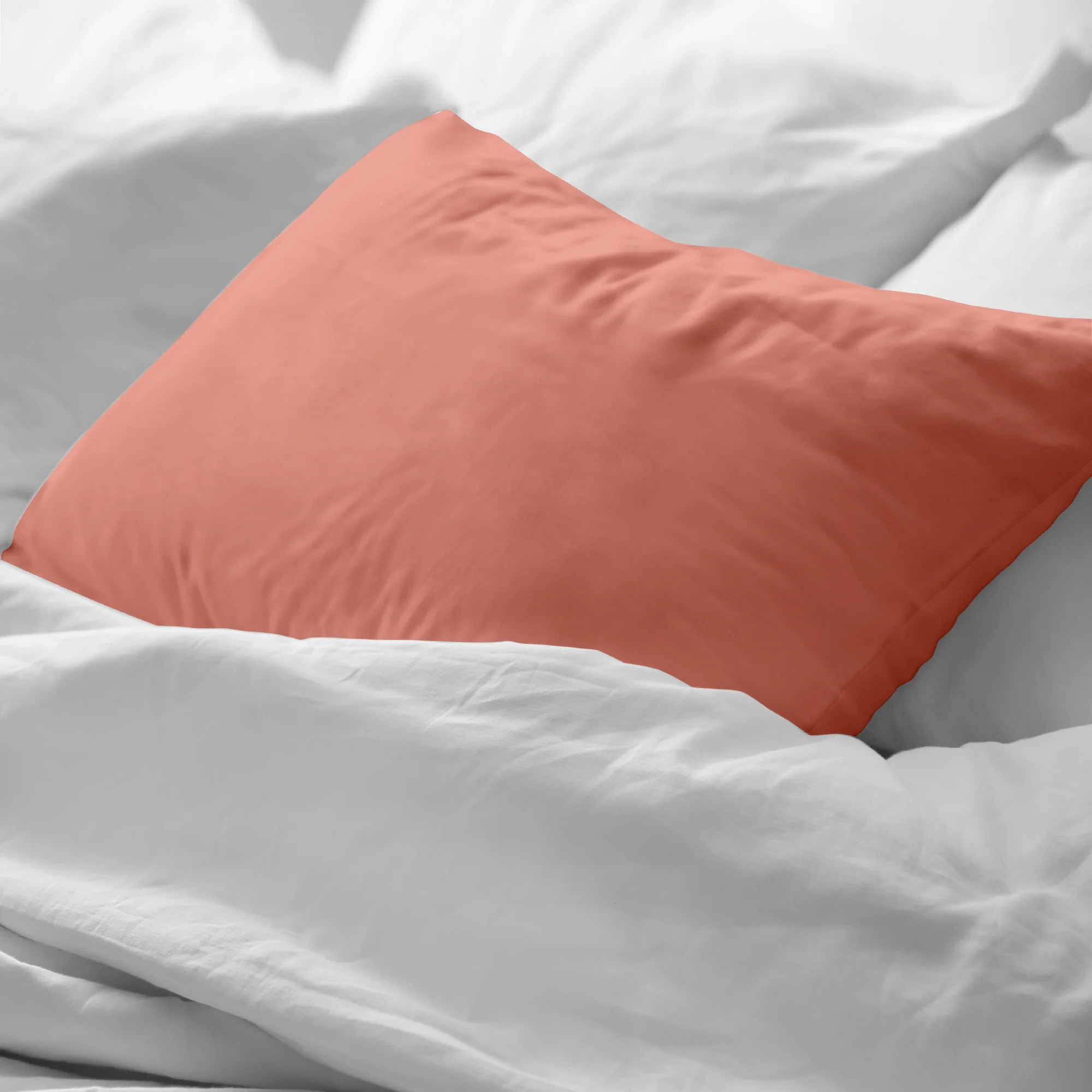 Taie d’oreiller en popeline 80 fils Coral