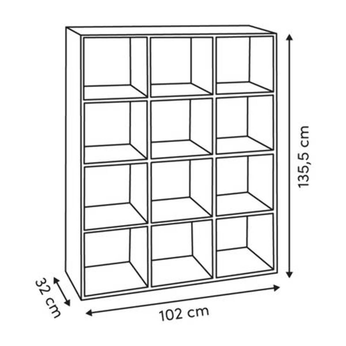 Étagère Mix'N Modul 12 cases rectangulaire blanc