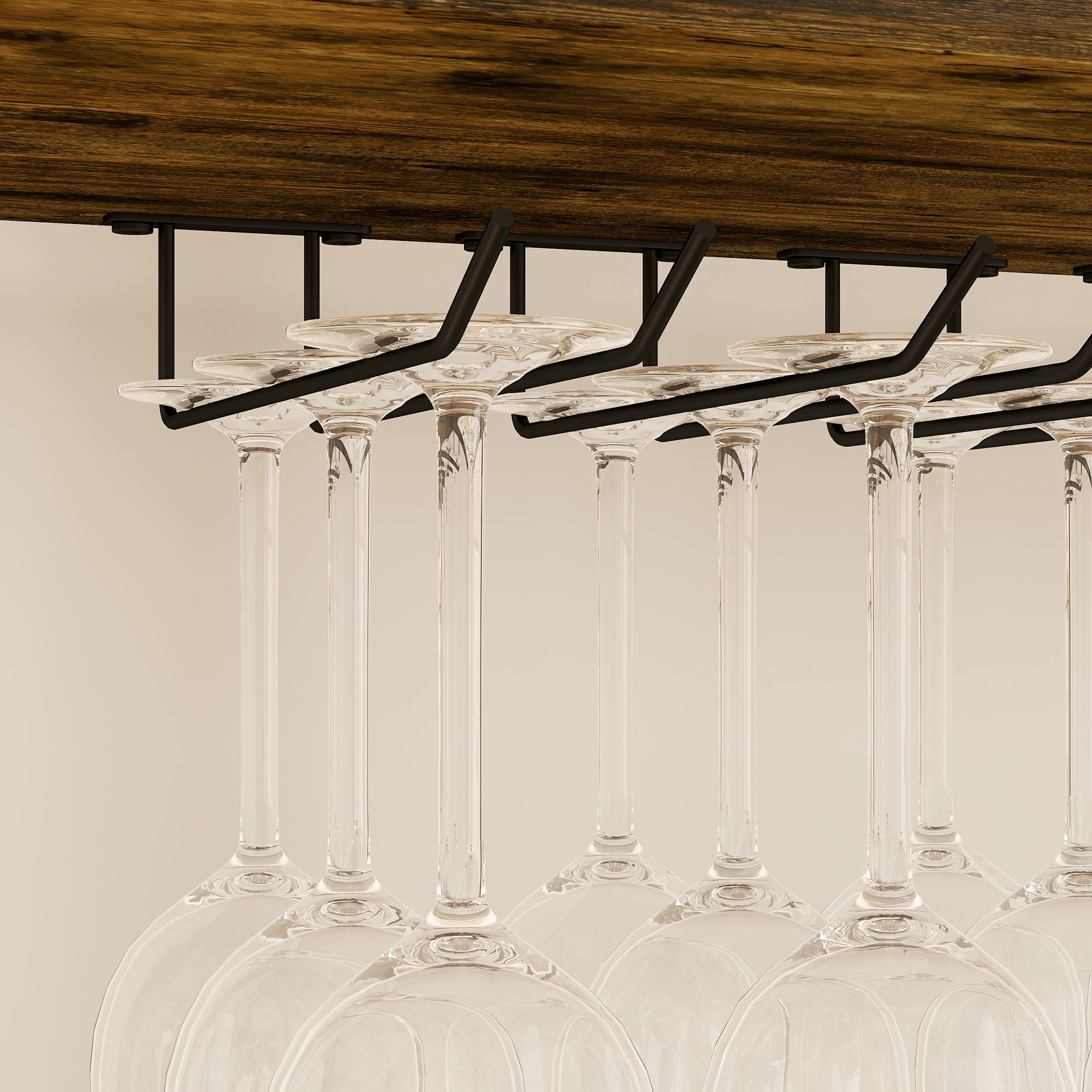 Botellero Vino para 24 Botellas Botellero Industrial con Soporte para Copas y Estante Abierto para Salón Comedor 66x30x100,3 cm Marrón Rústico