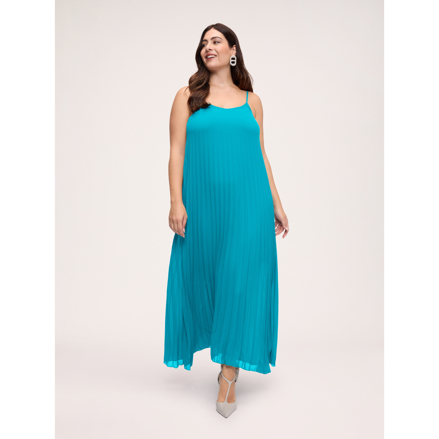 Fiorella Rubino - Vestito lungo in georgette plissé - Azzurro