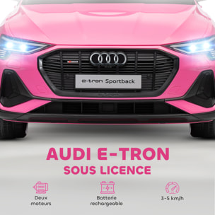 Voiture véhicule électrique enfant e-tron Sportback S line 12 V - V. max. 8 Km/h - effets sonores, lumineux - télécommande, port USB, MP3 - rose