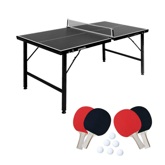 Mini table de ping pong intérieure pliante avec 4 raquettes et 6 balles MINI TABLE DE PING PONG INTÉRIEURE + RAQUETTES