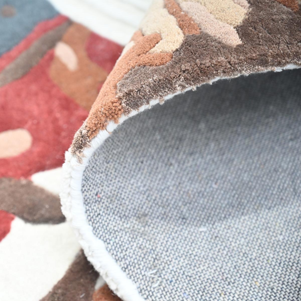 Tapis salon, motif fresque artistique, texture en relief, RODI