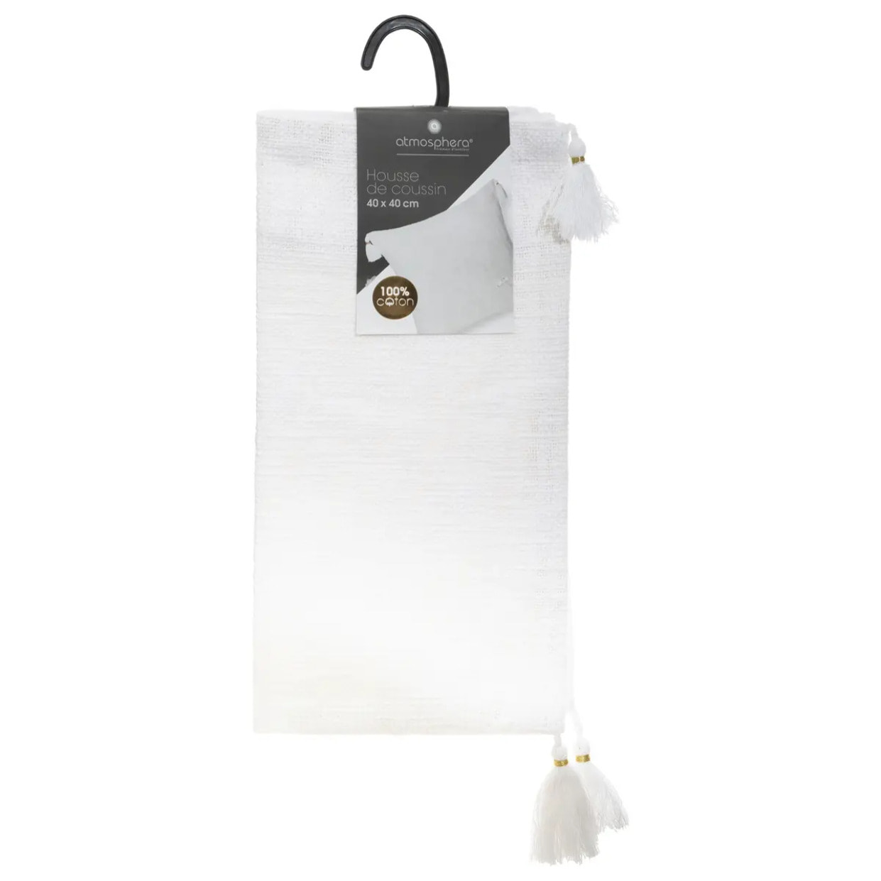 Housse de coussin "Slub" blanc 40x40cm