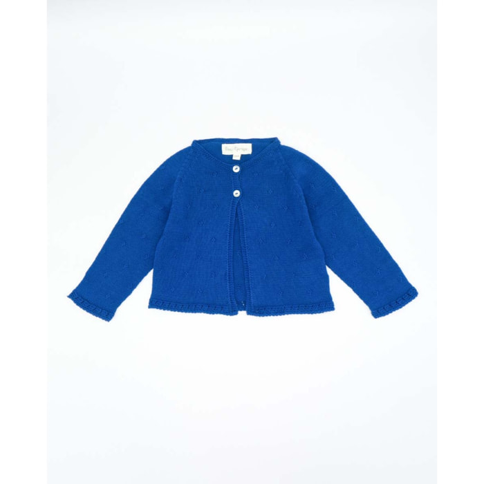 CHAQUETA PUNTO ALGODÓN ORGÁNICO AZUL ELÉCTRICO