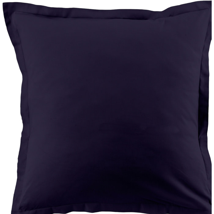 Lot De 2 Taies 100% Coton 57fils Bleu Imperial