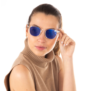 Gafas de sol OCEAN HILL - Blanco transparente brillante / Revo azul