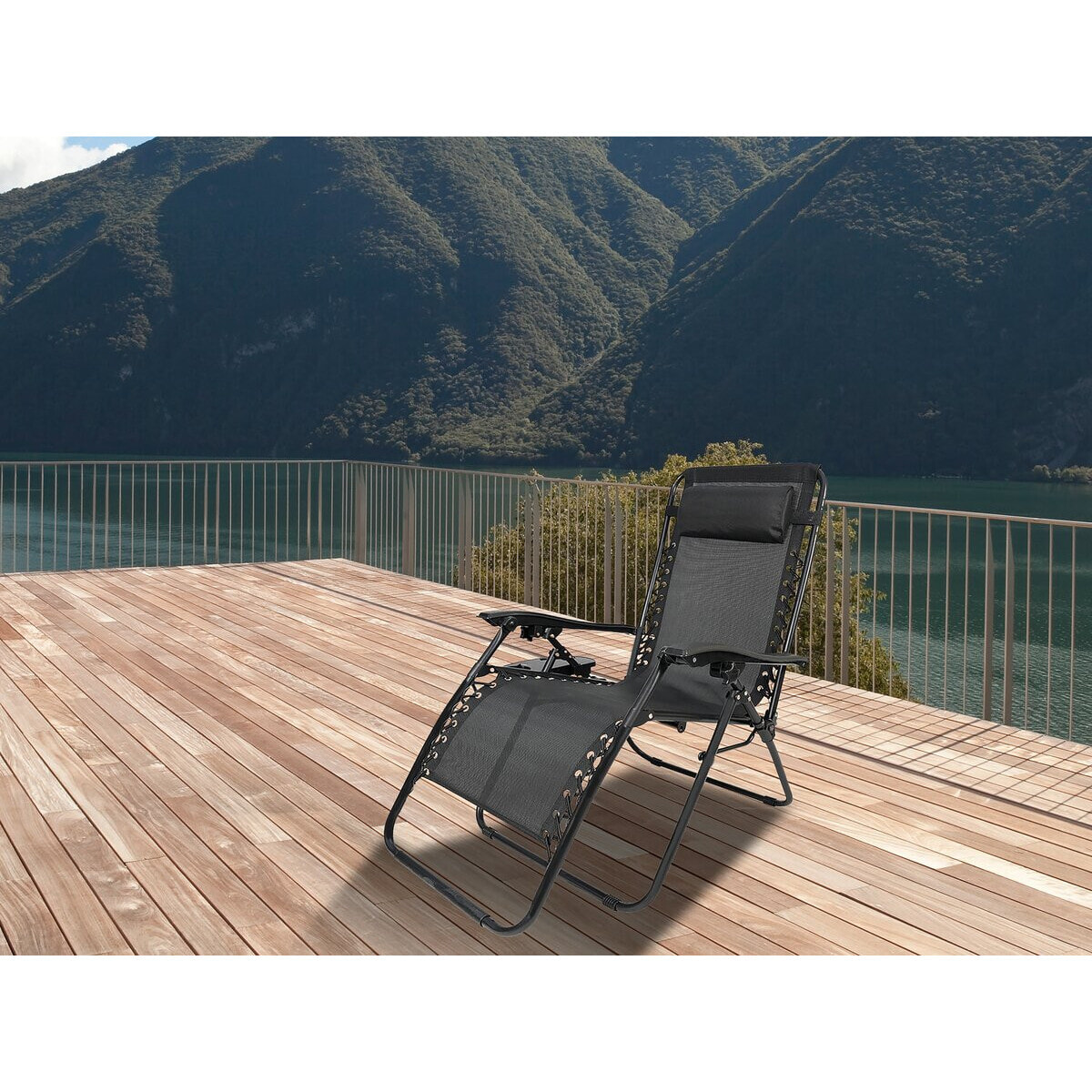 Fauteuil de jardin relax zéro gravité "Sintra" - Noir