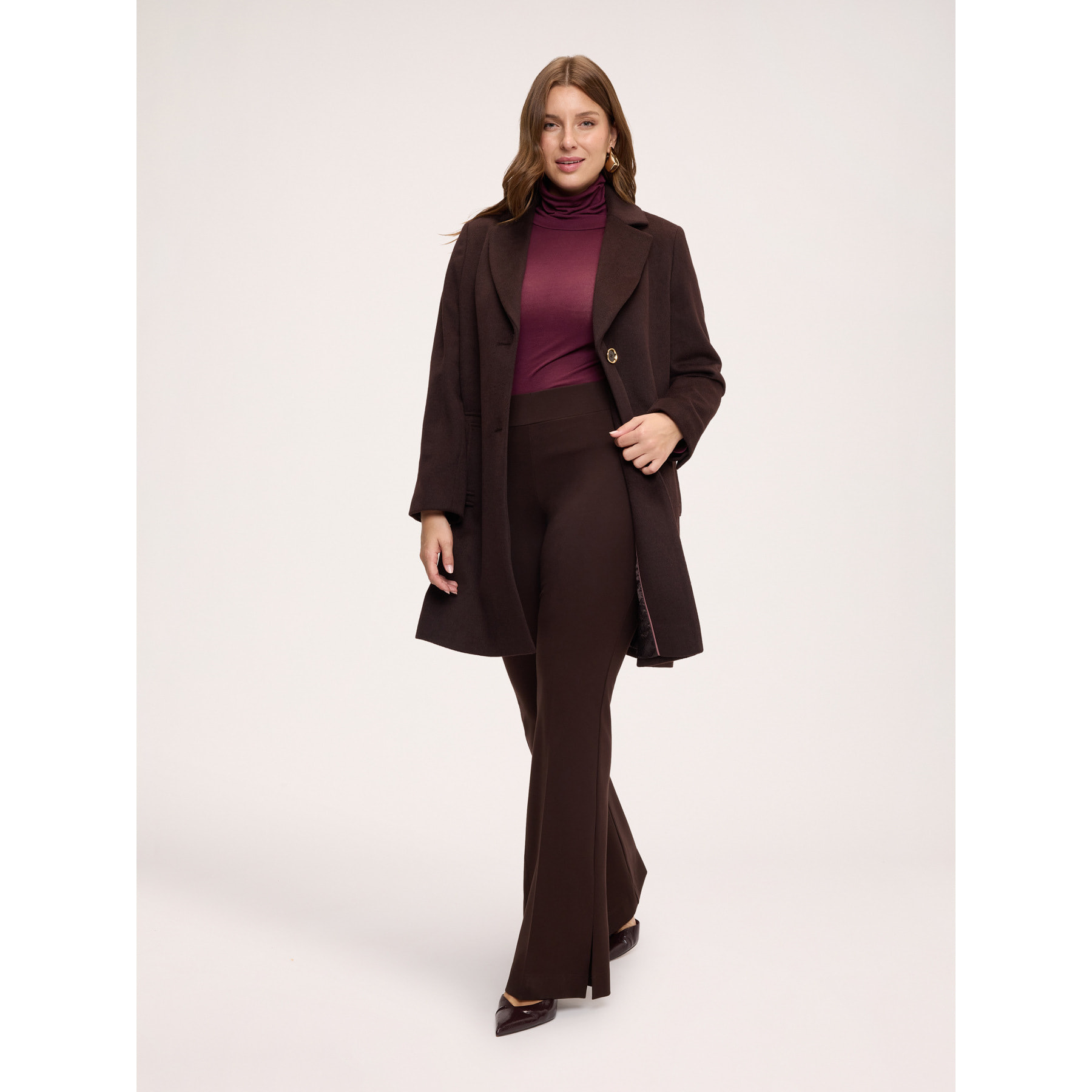 Fiorella Rubino - Pantaloni flare in Punto Milano - Marrone