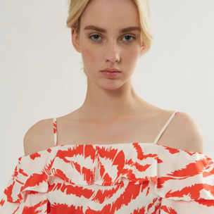 ABITO MIDI OFF SHOULDER CON PAPILLON IN VITA