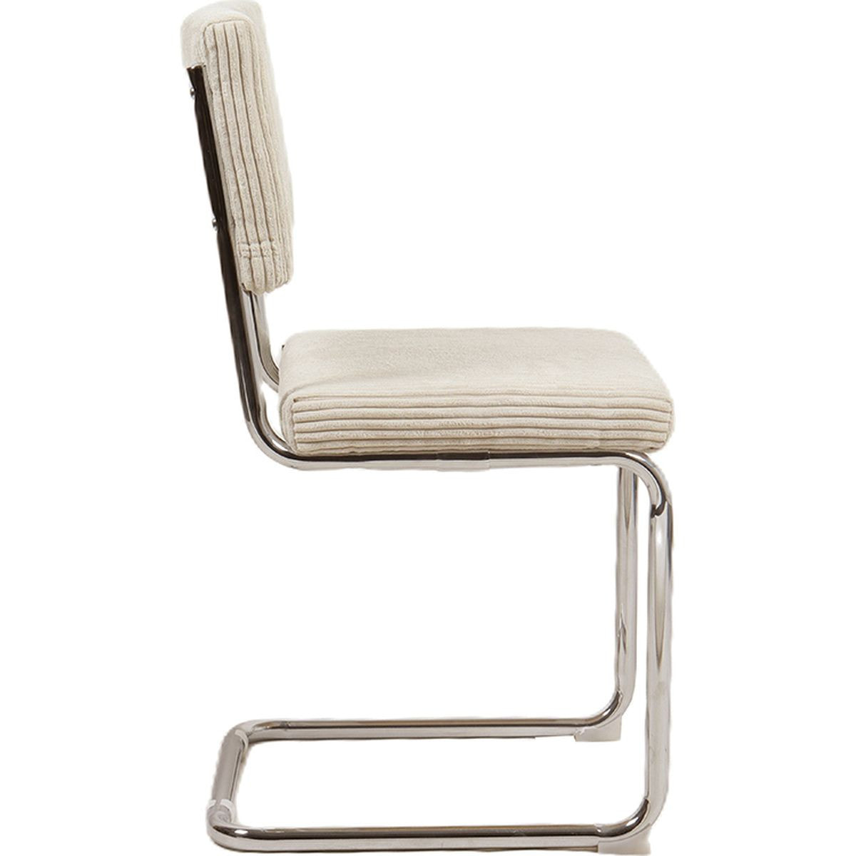 Lot de 2 chaises en velours côtelé et métal chromé - DULCE