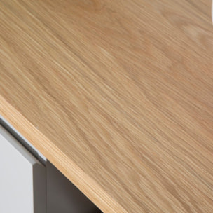 Buffet Ellinor -tableau en chêne et panneau mdf-couleur chêne/beige 170 x 80 x 40 cm
