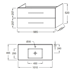 Meuble vasque Ola Up blanc