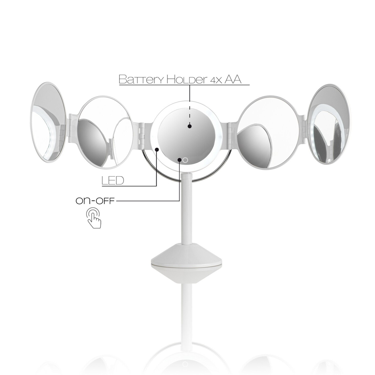 Tomasucci miroir de table avec LED PENTA