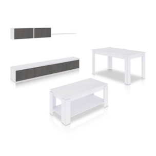 Pack salón con mesa de centro y mesa de comedor Arlet Max Blanco Artik (Blanco Mate) - Óxido