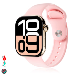 Smartwatch S10P con display ad alta risoluzione da 2,1", 1 GB di memoria interna. Oltre 100 modalità sportive e oltre 500 quadranti intercambiabili. Traduttore vocale, ebook e giochi di abilità.