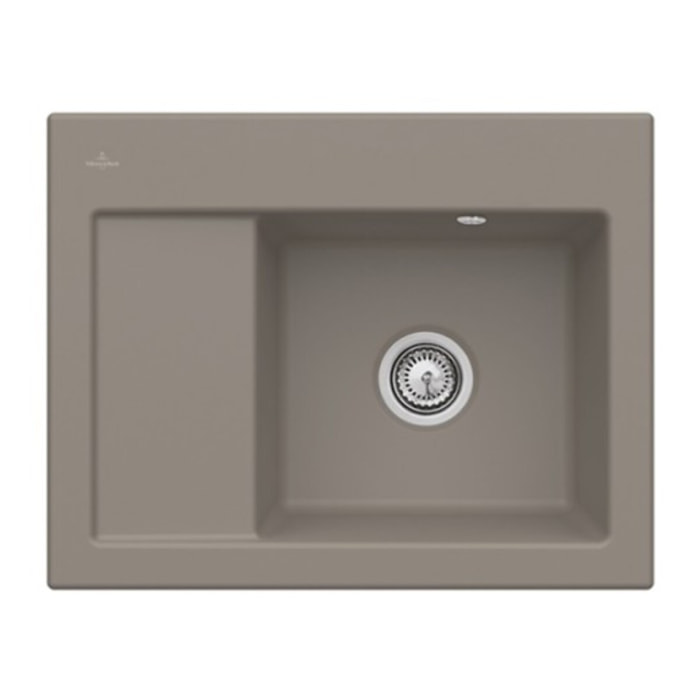 Evier 1 bac Subway 45 Compact 65 x 51 cm egouttoir a gauche Timber CeramicPlus avec vidage manuel