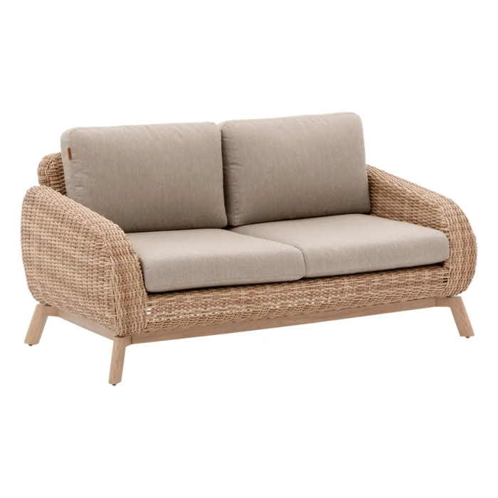 Canapé de jardin "Manissa" honey & beige 2 places en aluminium et polyester
