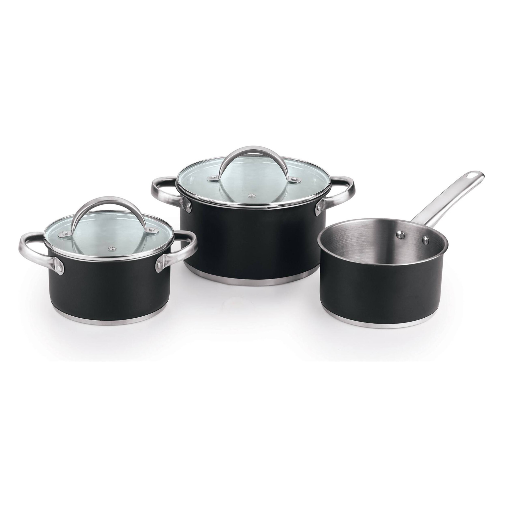 Juego de 3 sartenes san ignacio ø16ø20ø24cm + batería de cocina 5pzs en acero