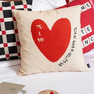 Funda de cojín "Tú y yo. Nuestro happy place"