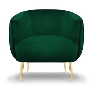 Fauteuil "Cyrille" en velours vert bouteille