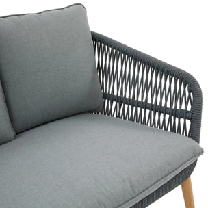 Canapé de jardin Orissa 2 places gris