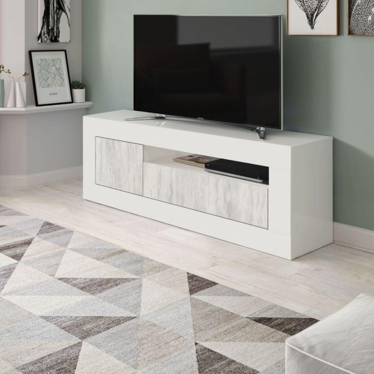 Mueble TV Baltik Blanco Artik (Blanco Mate) – Blanco Velho