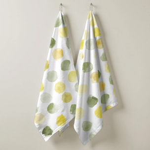 Lot de 2 torchons de cuisine 100% coton Dante