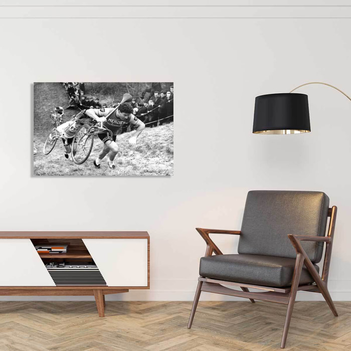 Tableau velo vintage course de vélo avec raymond poulidor  Tableau plexiglas