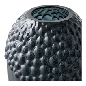 Vaso in vetro grigio scuro con texture a bolle ø14×25 cm