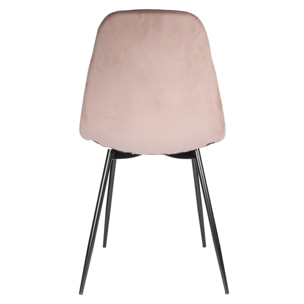 Lot de 4 Chaises - HOME DECO FACTORY - Giulia - Velours Côtelé - Roses