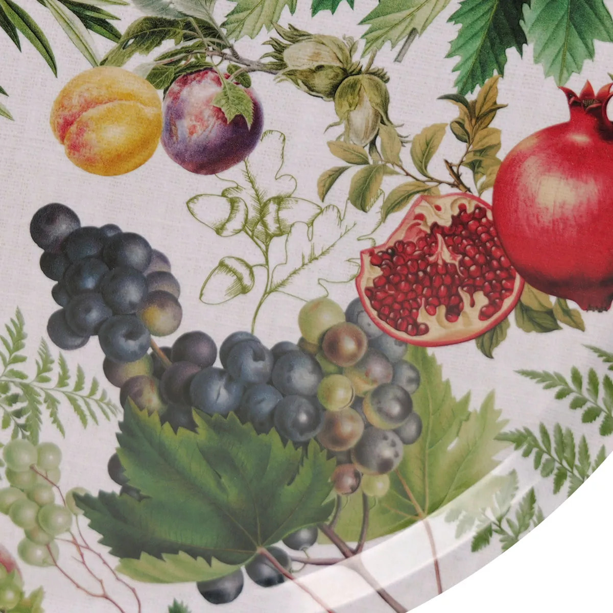 Plateau bois imprimé beige vert Abondance d'automne naturel